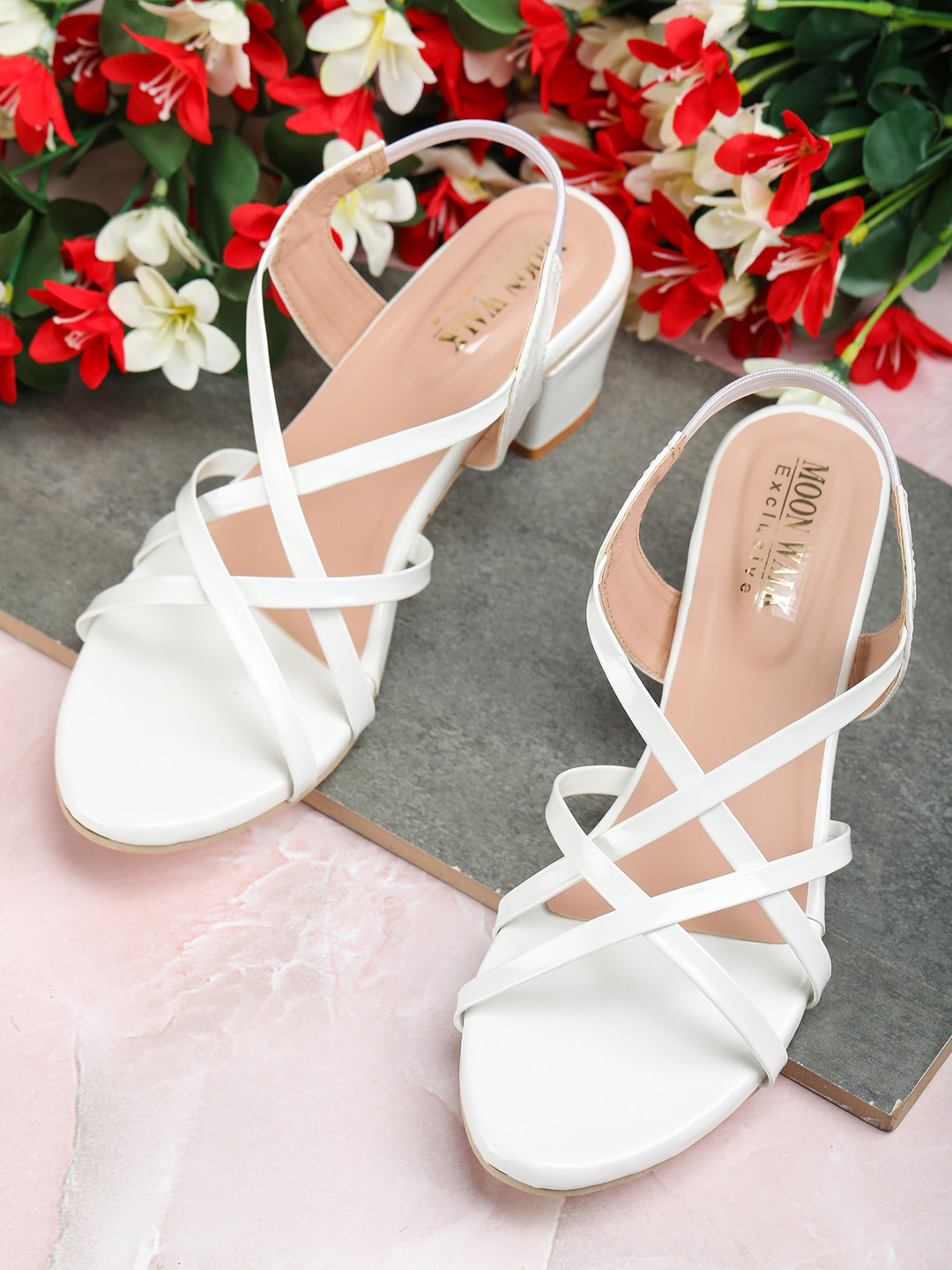 

Moonwalk Women White Solid Block Heels