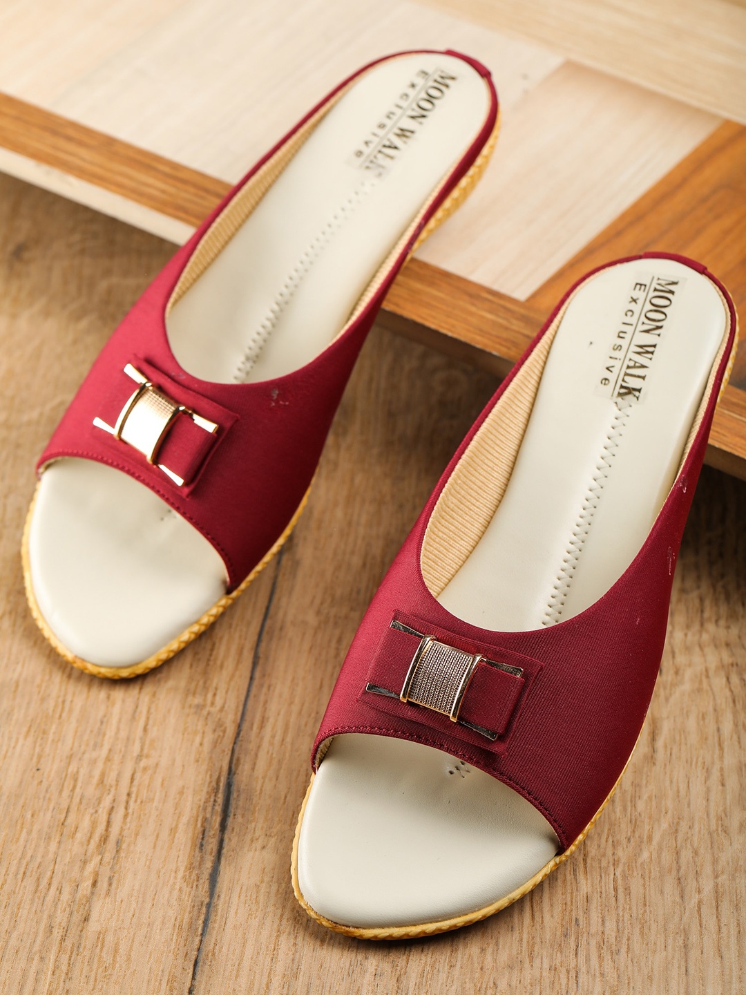 

Moonwalk Maroon Comfort Heels with Buckles
