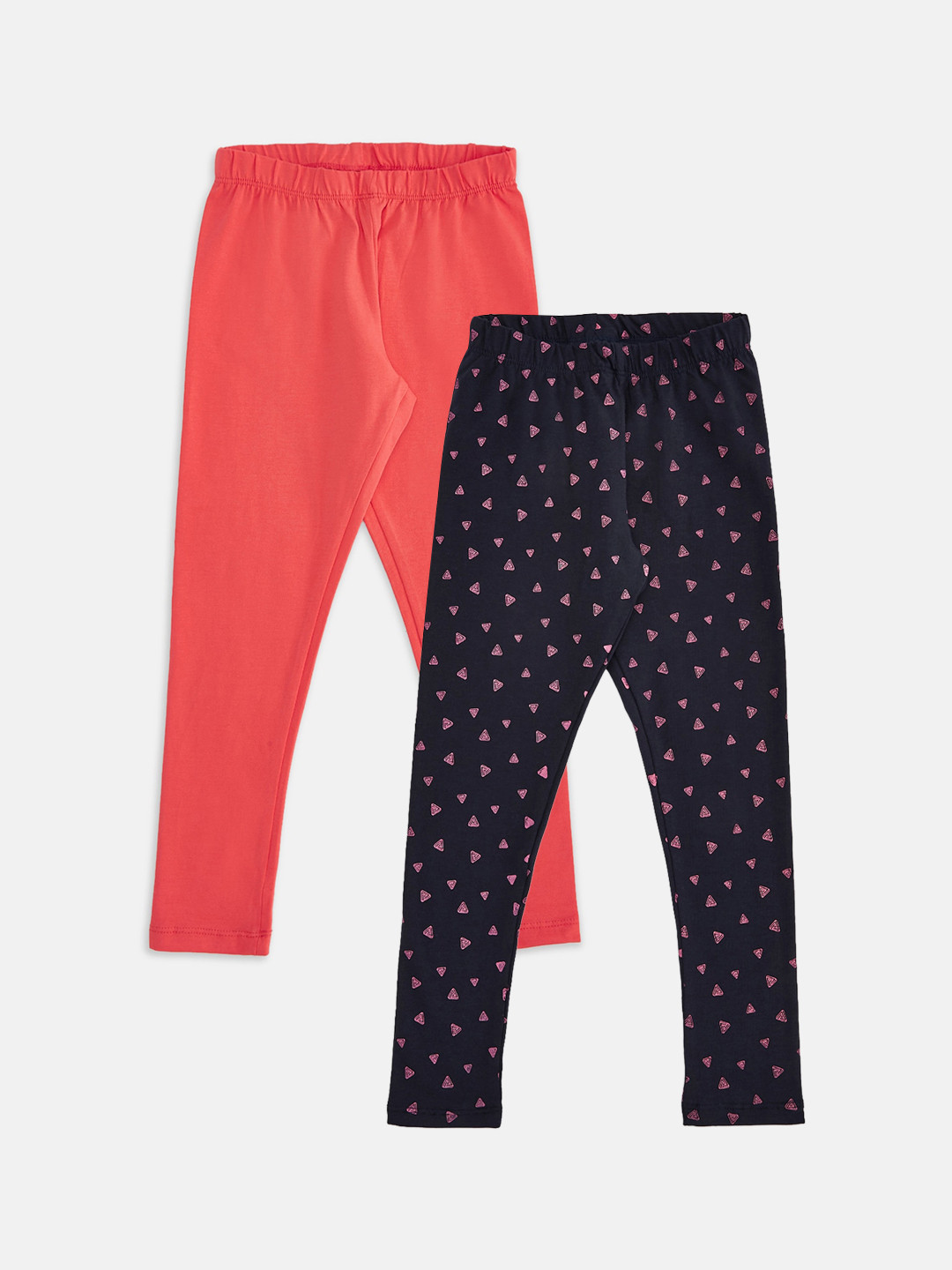

Pantaloons Junior Pack Of 2 Solid Blue & Orange Ankle-Length Leggings, Multi