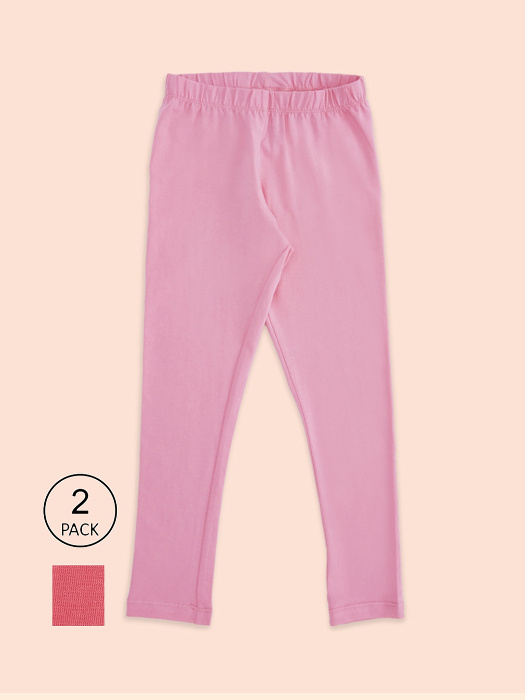 

Pantaloons Junior Girls Pack Of 2 Pink Printed Ankle-Length Leggings
