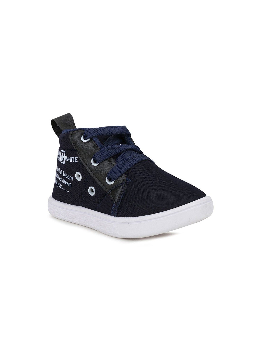 

Hopscotch Unisex Kids Navy Blue Printed High Top Sneakers