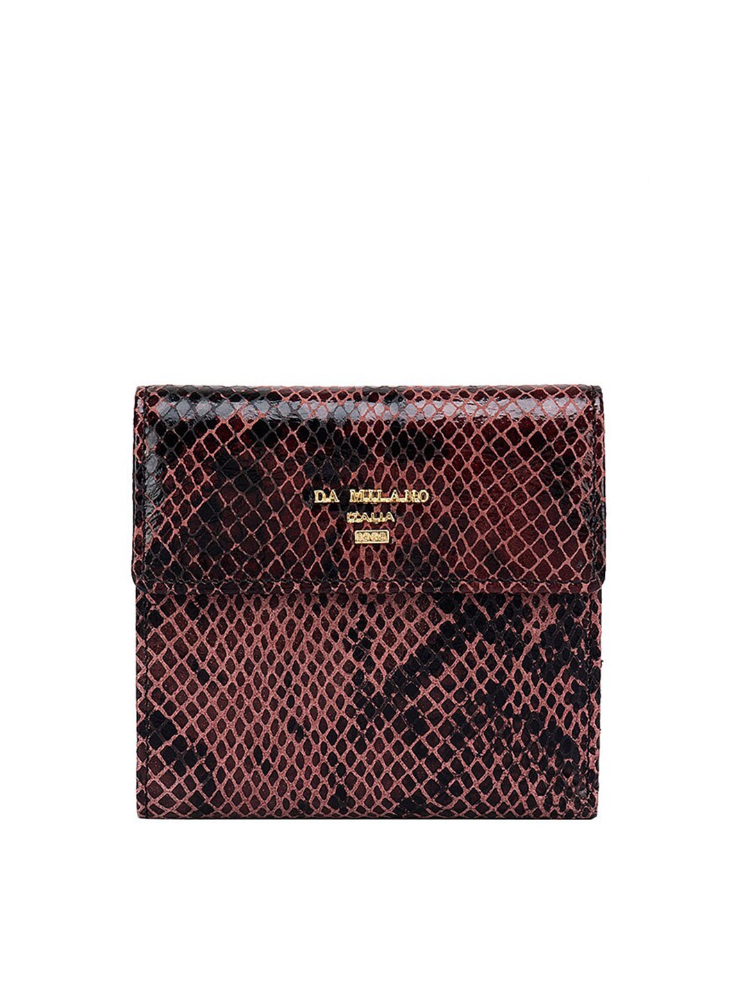 

Da Milano Women Pink & Black Textured Leather Two Fold Wallet