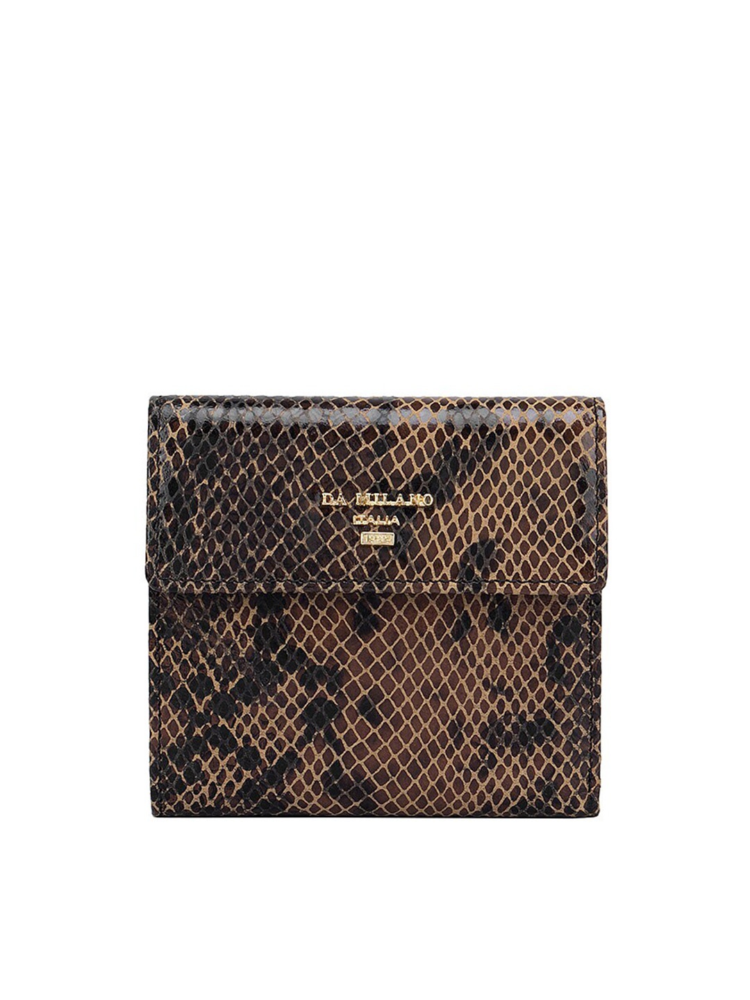 

Da Milano Women Brown Animal Textured Leather Two Fold Wallet