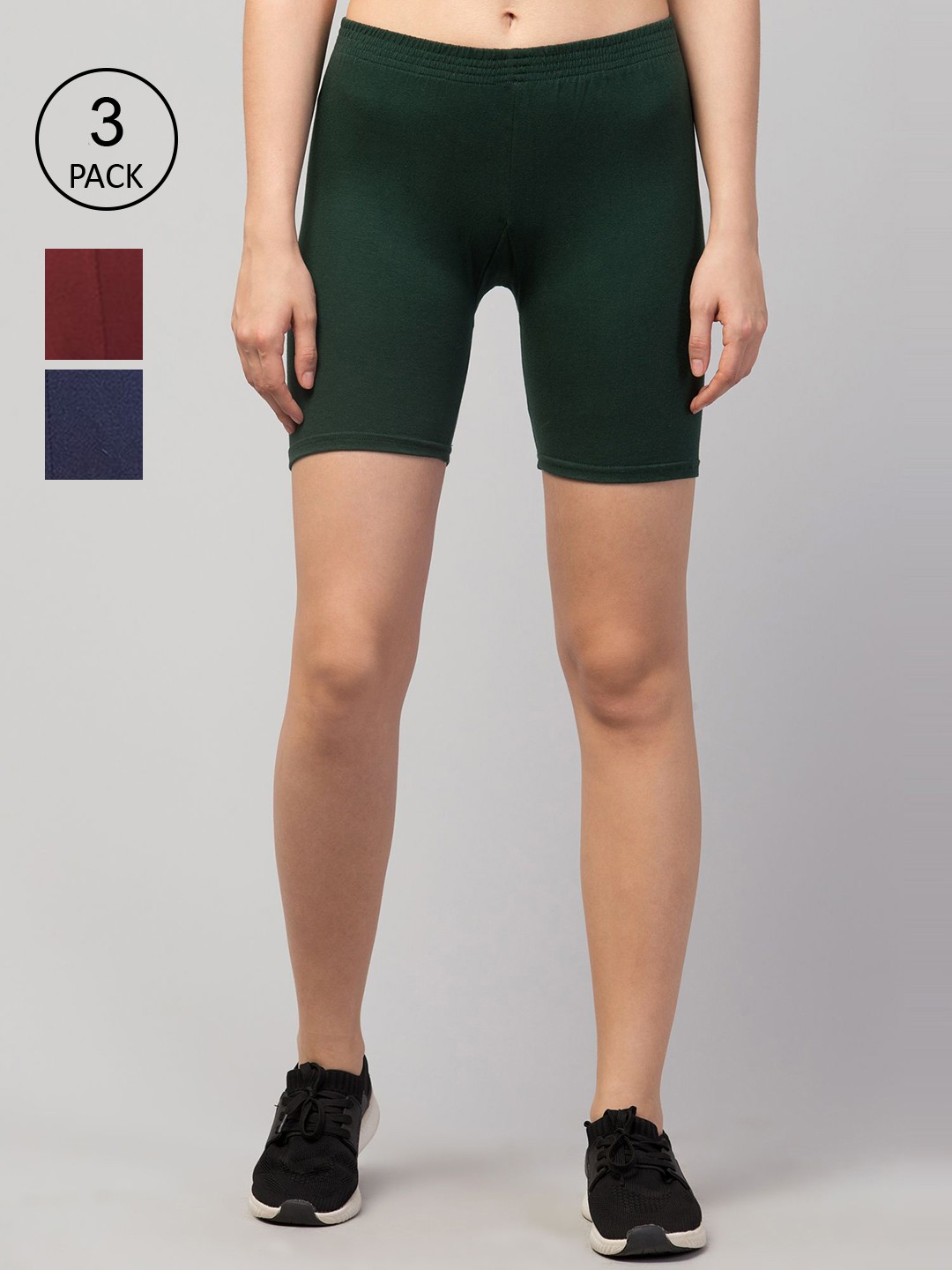 

Apraa & Parma Women Green Slim Fit Cycling Sports Cotton Shorts