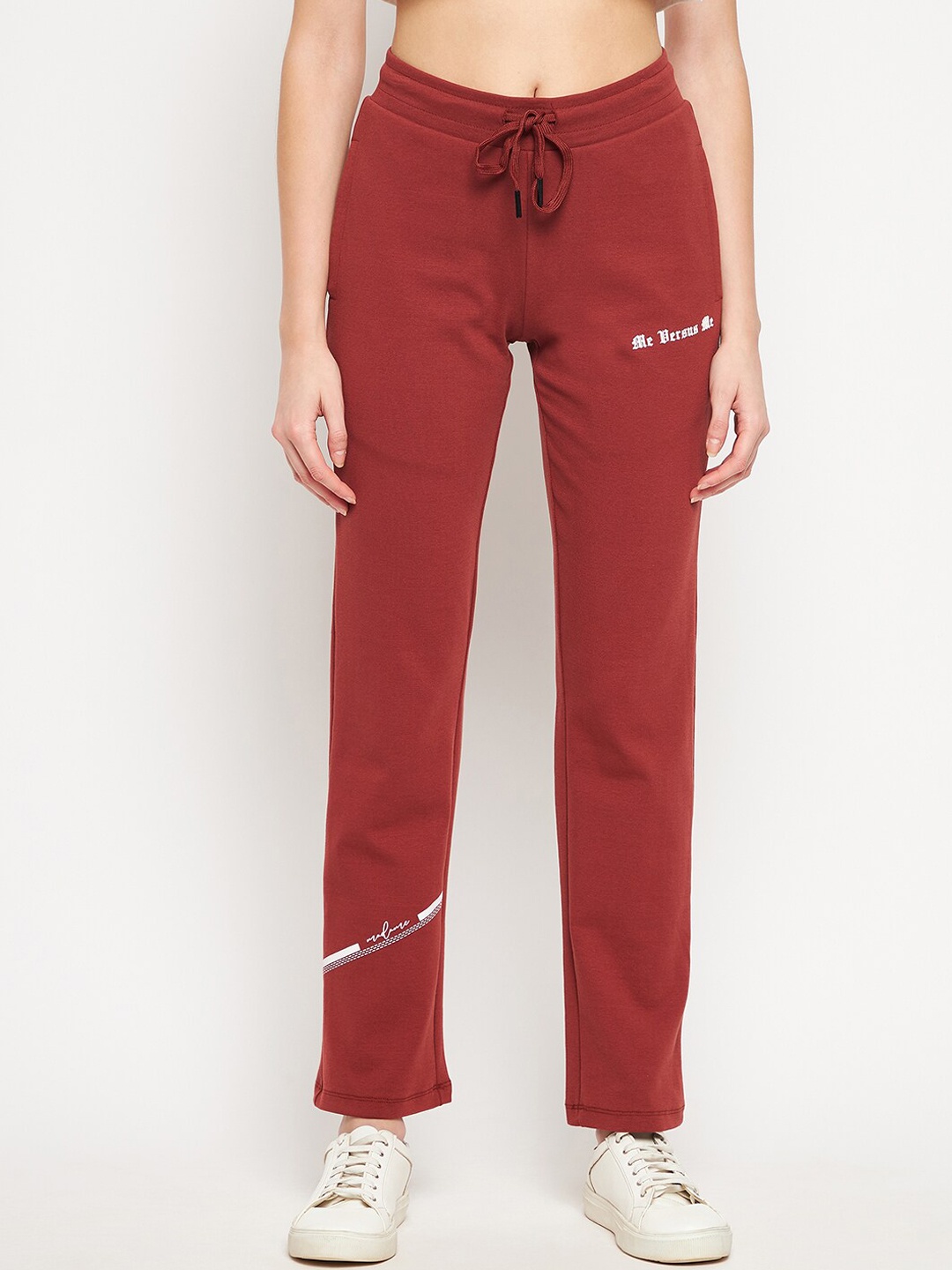 

MADAME M SECRET Women Red Solid Cotton Track Pants