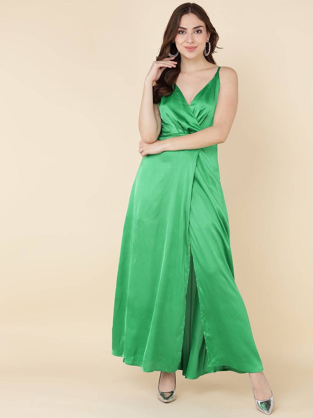 

DODO & MOA Green Satin Maxi Dress