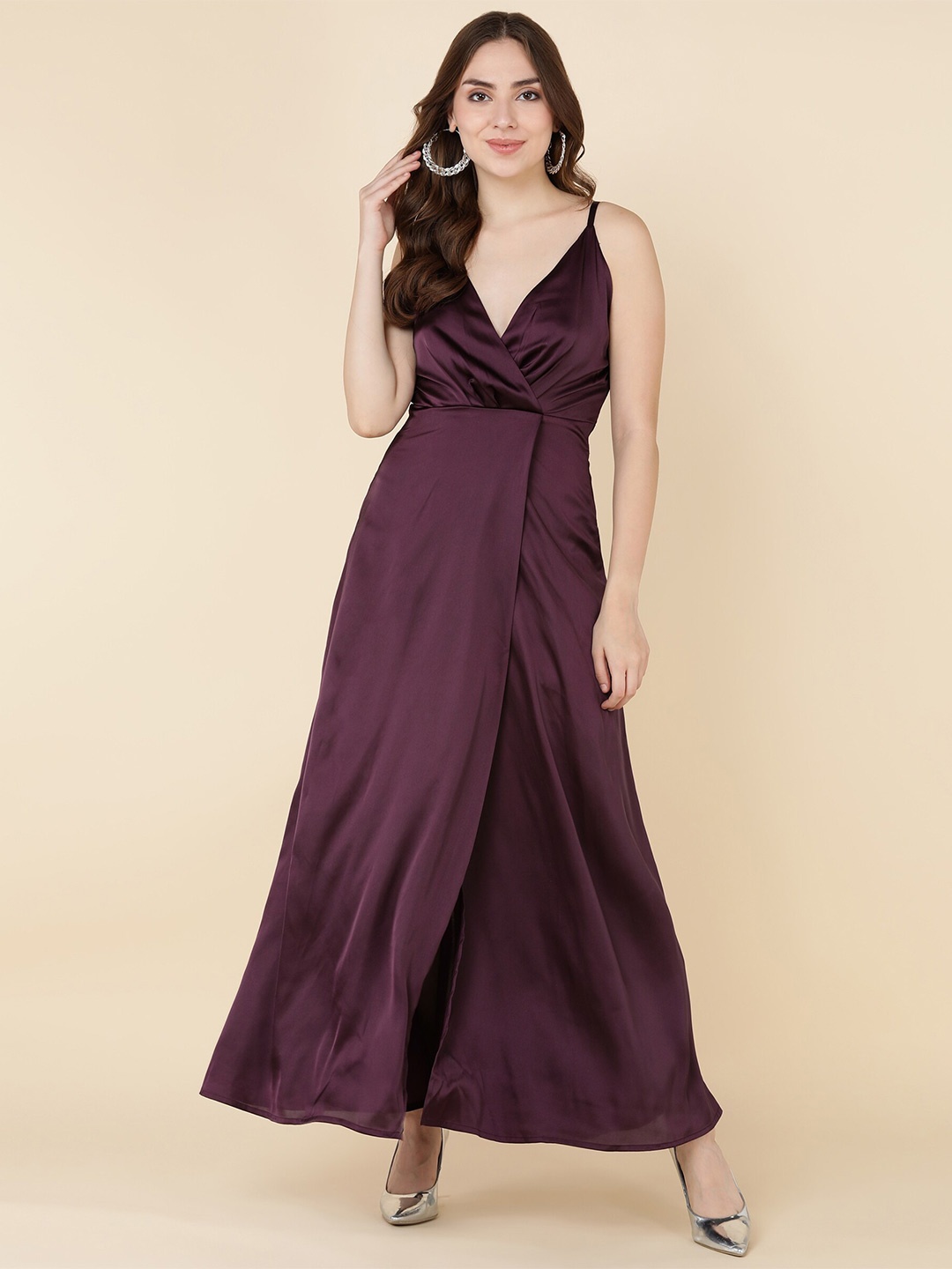 

DODO & MOA Purple Satin Maxi Dress