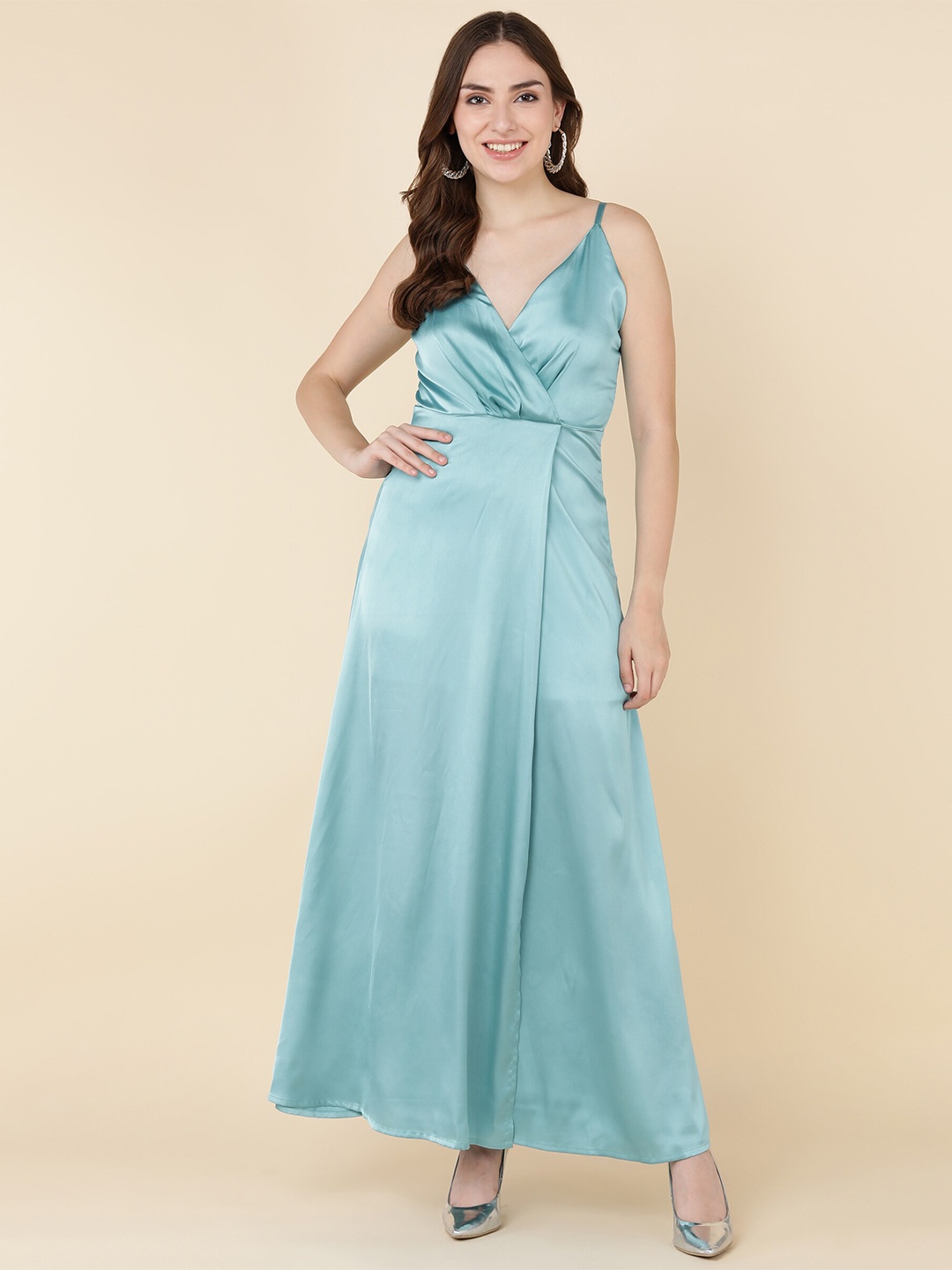 

DODO & MOA Blue Satin Maxi Dress