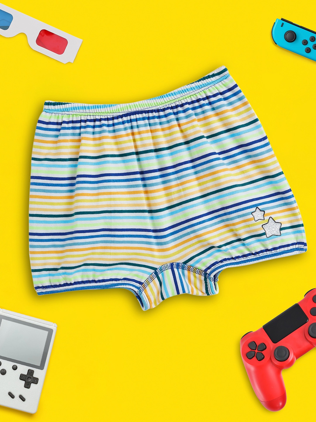 

XY Life Girls Blue & White Super Combed Cotton Bloomers