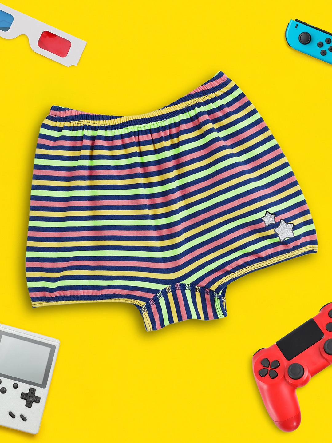 

XY Life Girls Blue & Green Coloured Super Combed Cotton Bloomers