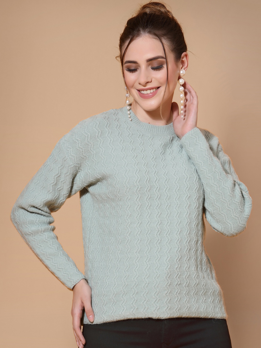 

Mafadeny Women Green Pullover