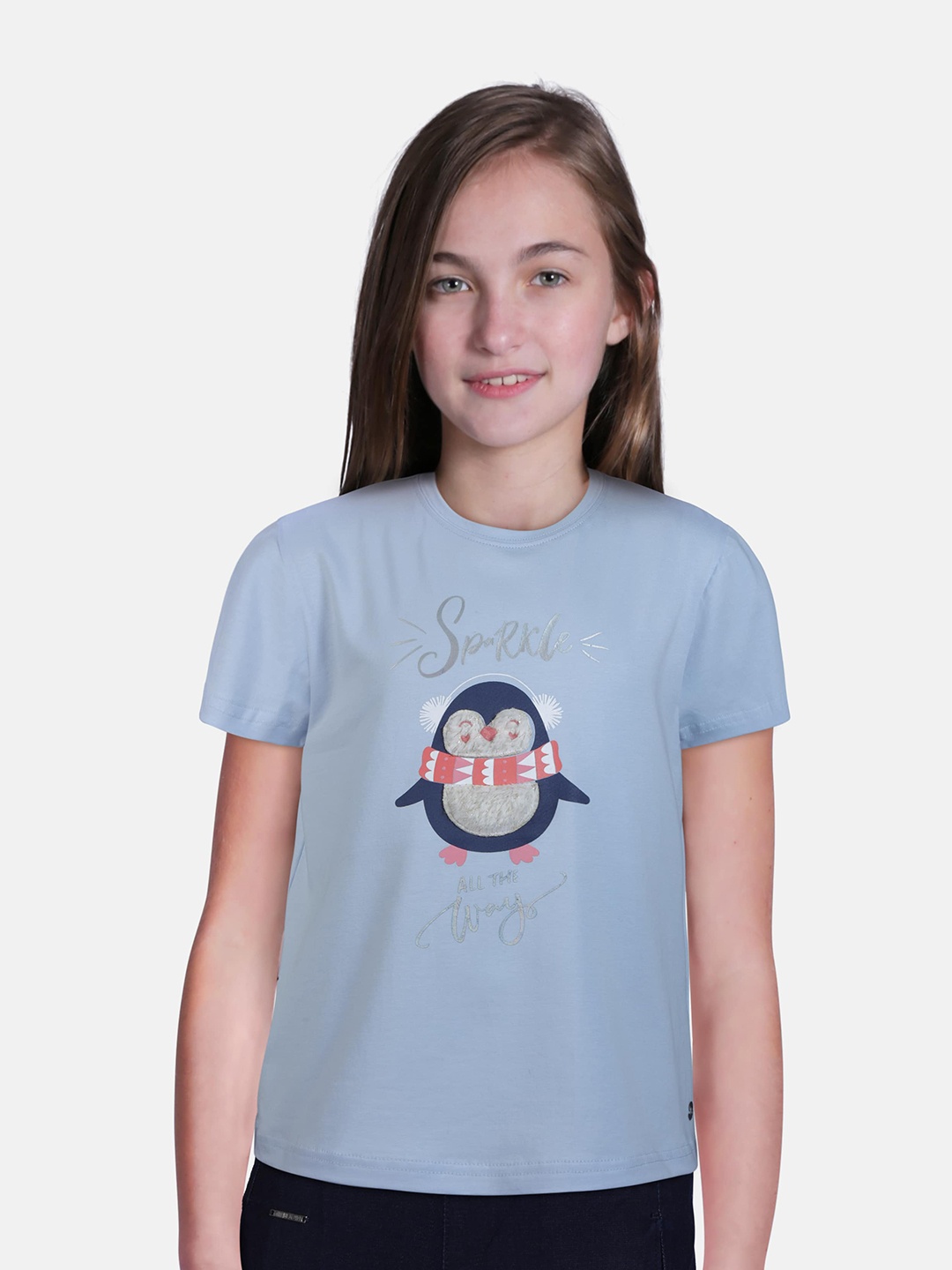 

Gini and Jony Girls Blue Graphic Print Top
