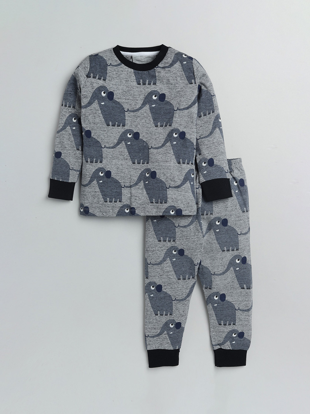 

Lazy Shark Boys Grey Printed Night suit