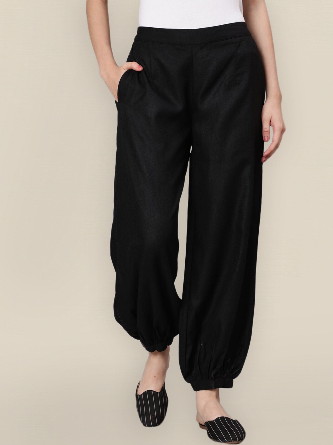 

Sangria Women Black Flared Palazzos