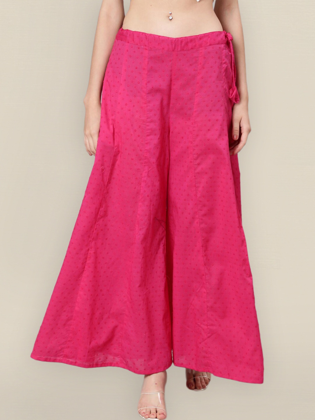 

Sangria Women Magenta Embroidered Flared Ethnic Palazzos