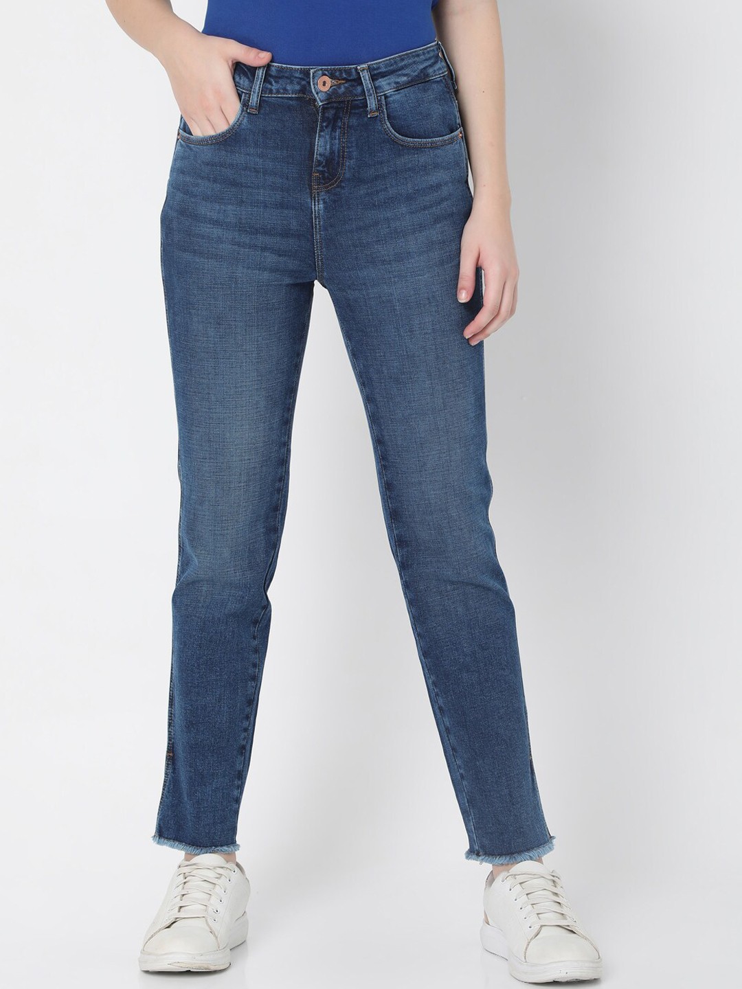

Vero Moda Women Blue High-Rise Stretchable Jeans
