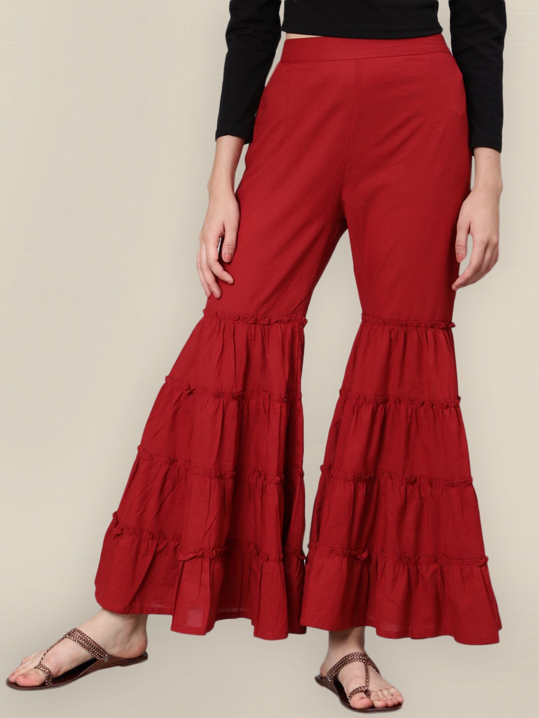 

Sangria Women Maroon Flared Trousers