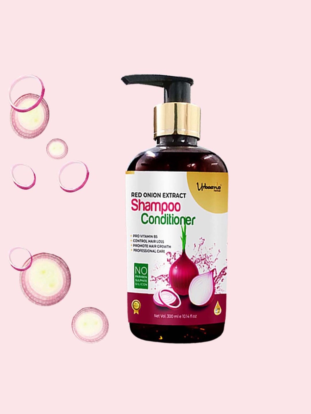 

Urbaano Herbal Red Onion Extract Anti Hair Fall Shampoo & Conditioner - 300 ml, White
