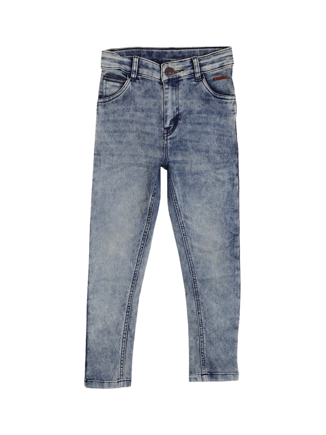 

612League Boys Blue Classic Slim Fit Heavy Fade Stretchable Jeans