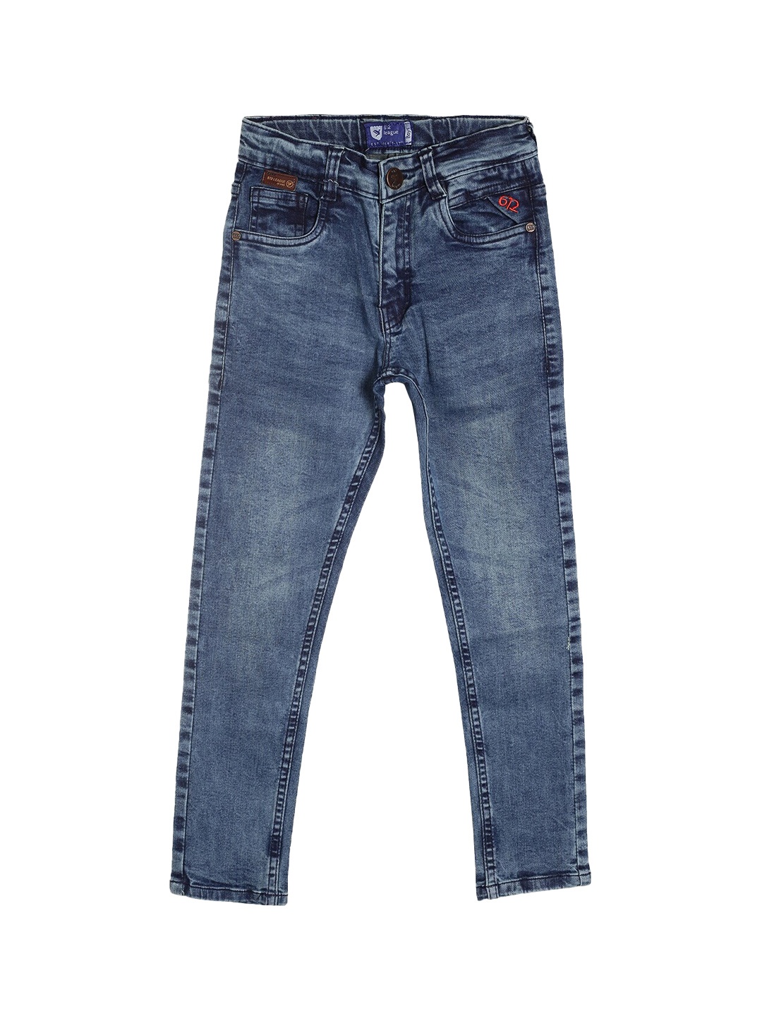 

612League Boys Blue Classic Slim Fit Light Fade Stretchable Jeans