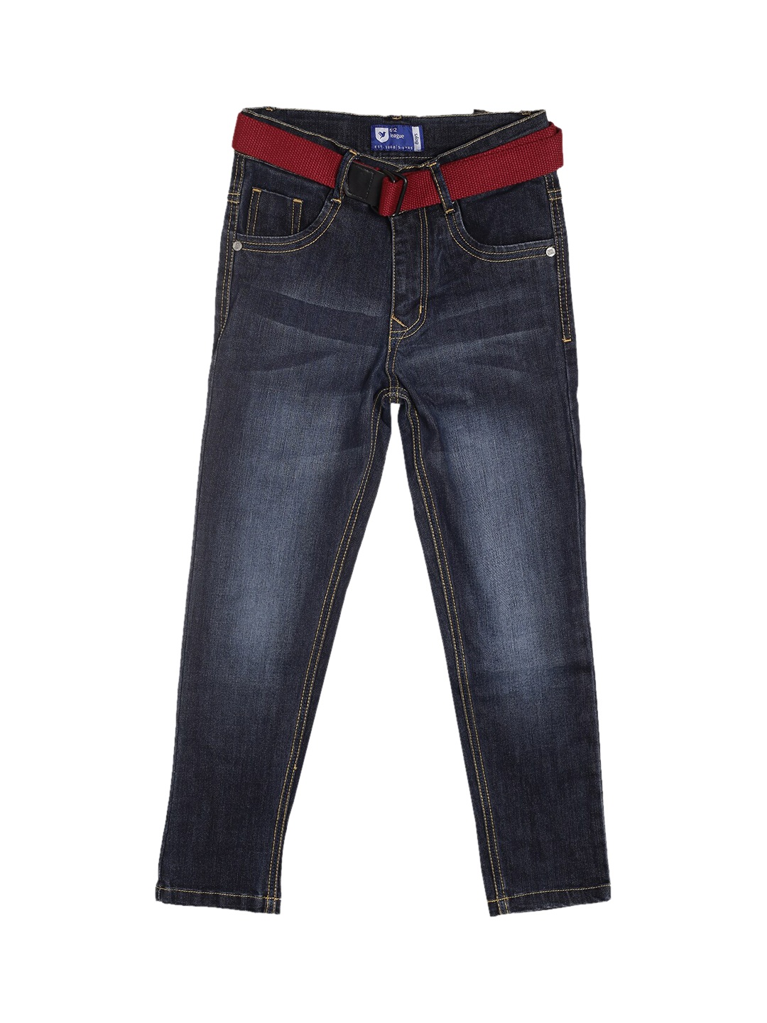 

612League Boys Blue Classic Slim Fit Light Fade Stretchable Jeans
