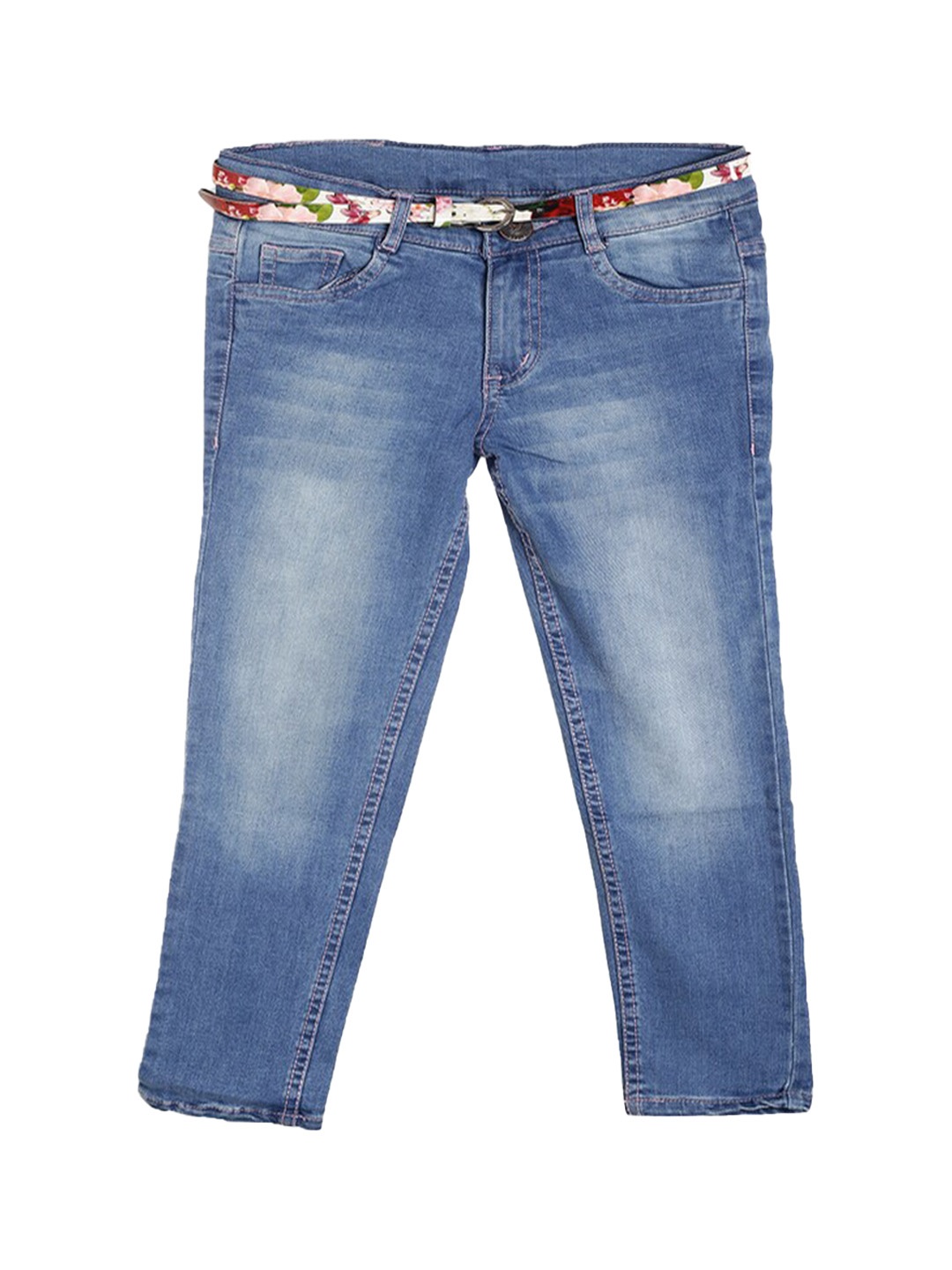 

612League Girls Blue Classic Slim Fit Stretchable Jeans