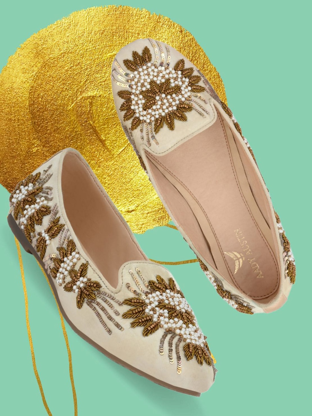 

AADY AUSTIN Women Beige Party Ballerinas Flats