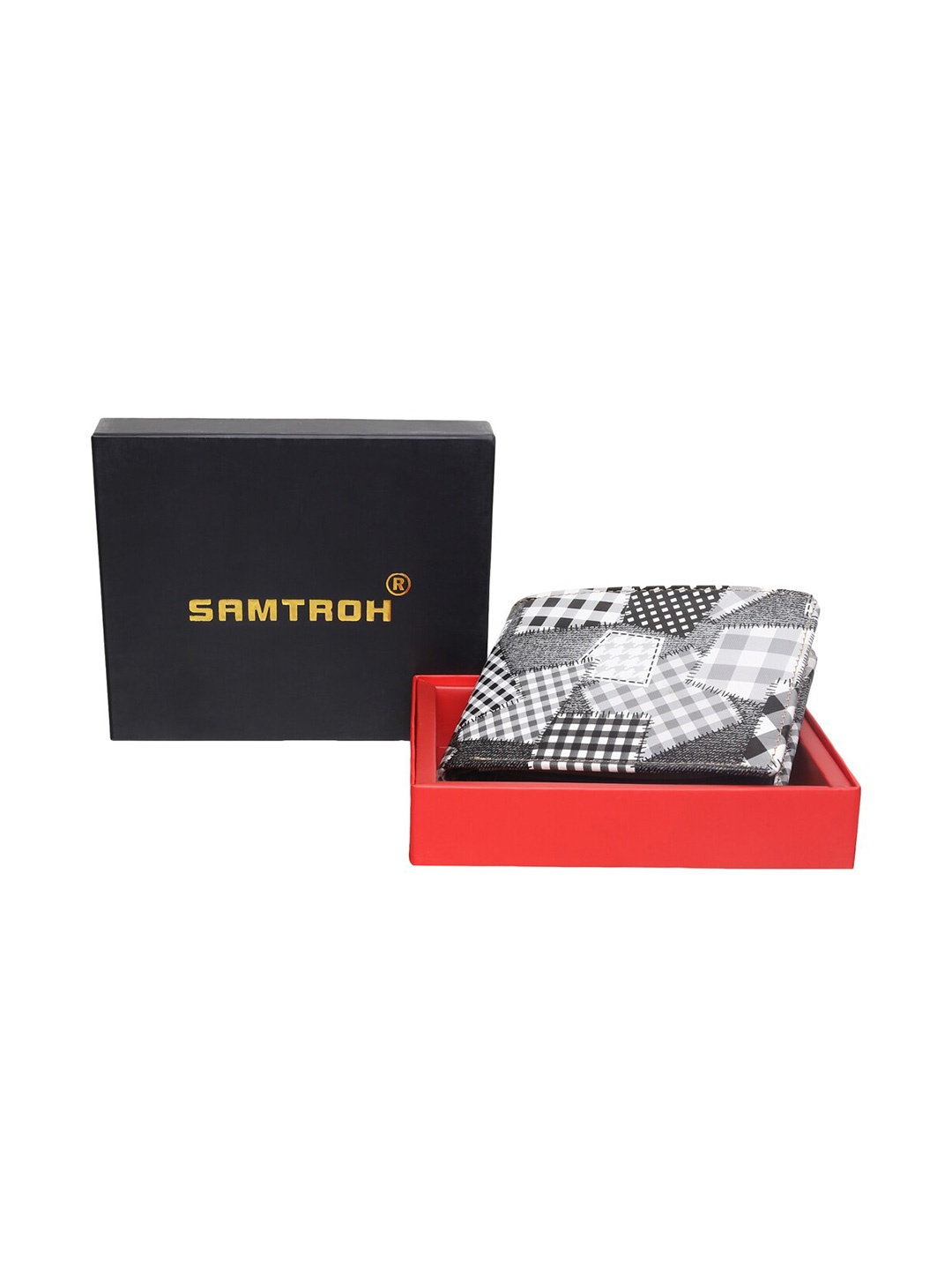 

SAMTROH Unisex Black & White Printed PU Two Fold Wallet