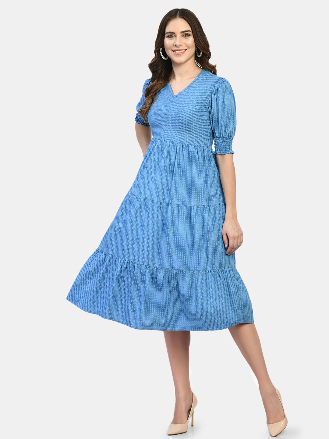 

Aaruvi Ruchi Verma Maternity Women Blue Midi Dress