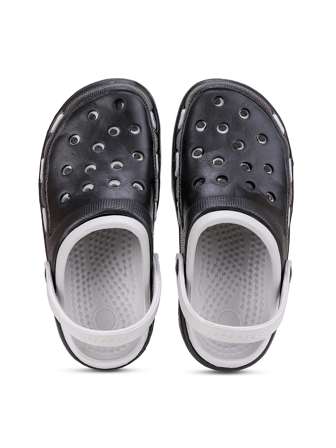 

BERSACHE Men Black & White Casual Clogs