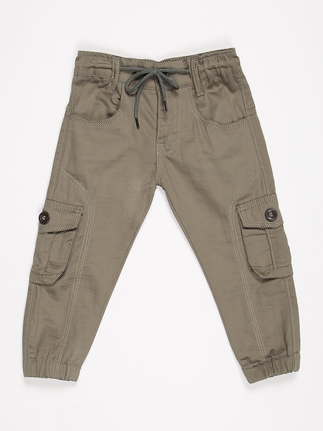 

V2 Value & Variety Boys Green Cotton Cargos Trousers