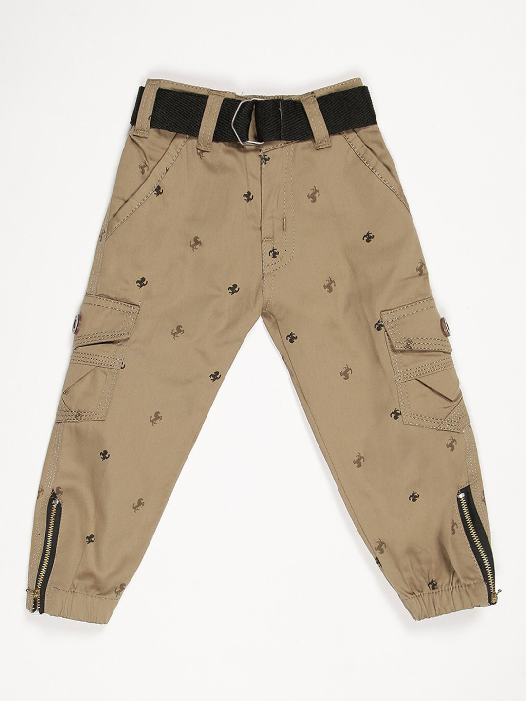 

V2 Value & Variety Boys Brown Printed Joggers Trousers