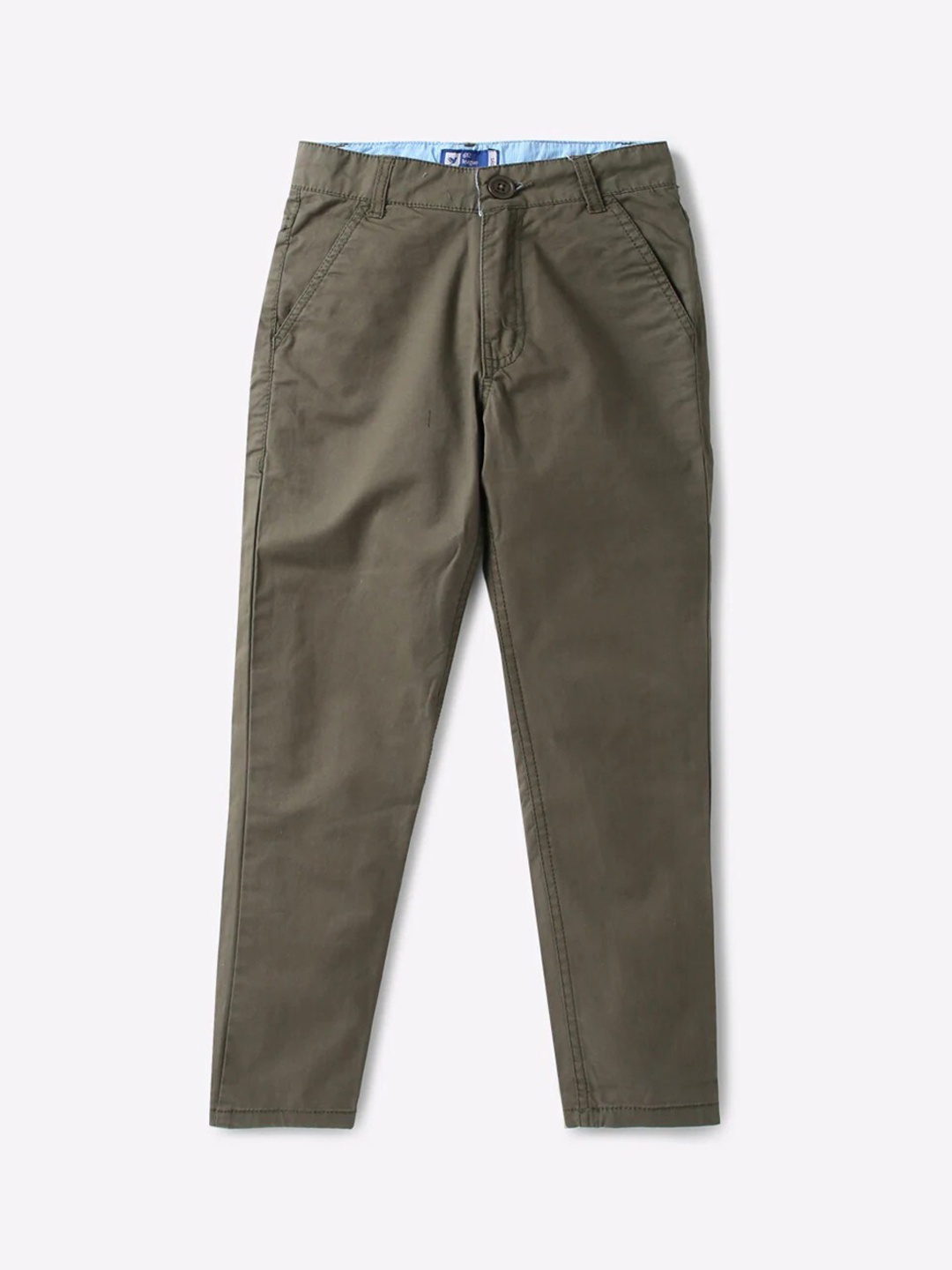 

612League Boys Green Classic Slim Fit Trousers