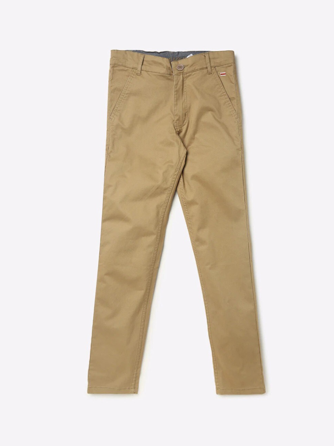 

612League Boys Brown Classic Slim Fit Trousers