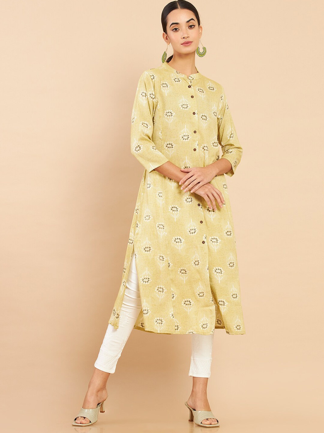 

Soch Women Green Floral Printed Kurta