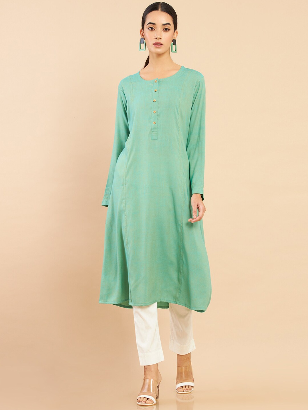 

Soch Women Green Solid Kurta