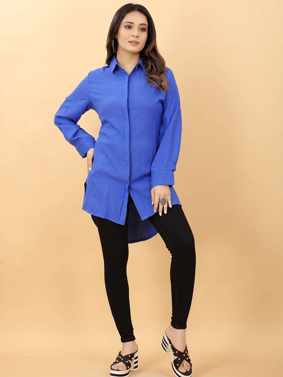 

RACHNA Blue Shirt Collar Tunic