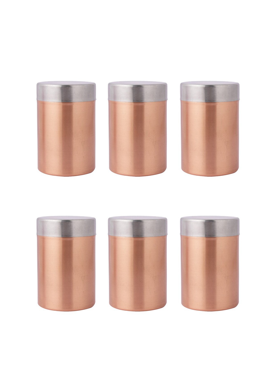 

Abode Set Of 6 Sober Copper Stainless Steel Dishwasher safe Storage Container 450ml each