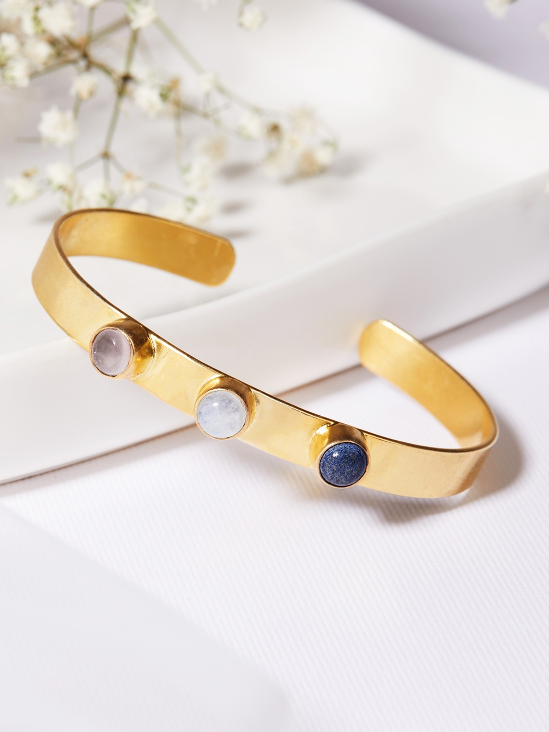 

Rubans Voguish Women Gold-Plated & Black Cuff Bracelet