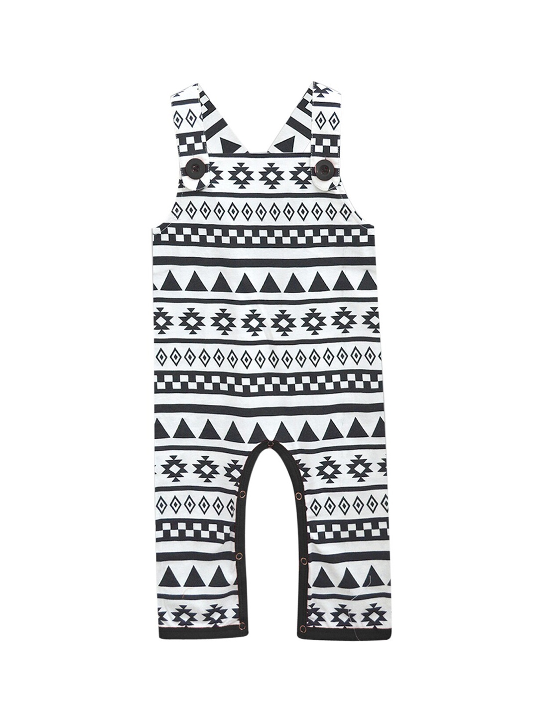 

A.T.U.N. Infant Black & Pink Dungarees Geometrical Print Pack of 2