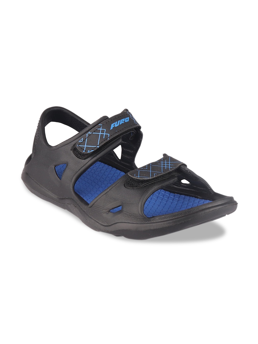 

FURO by Red Chief Men Black Solid Floater Sports Sandals