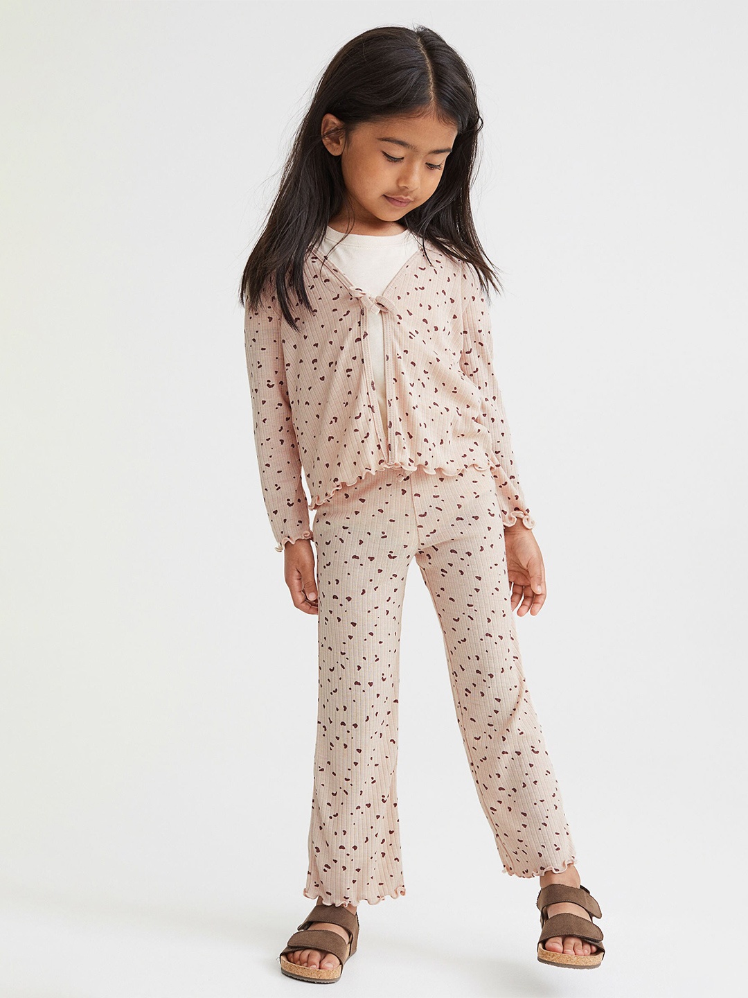 

H&M Girls Beige Printed 2-Piece Jersey Set
