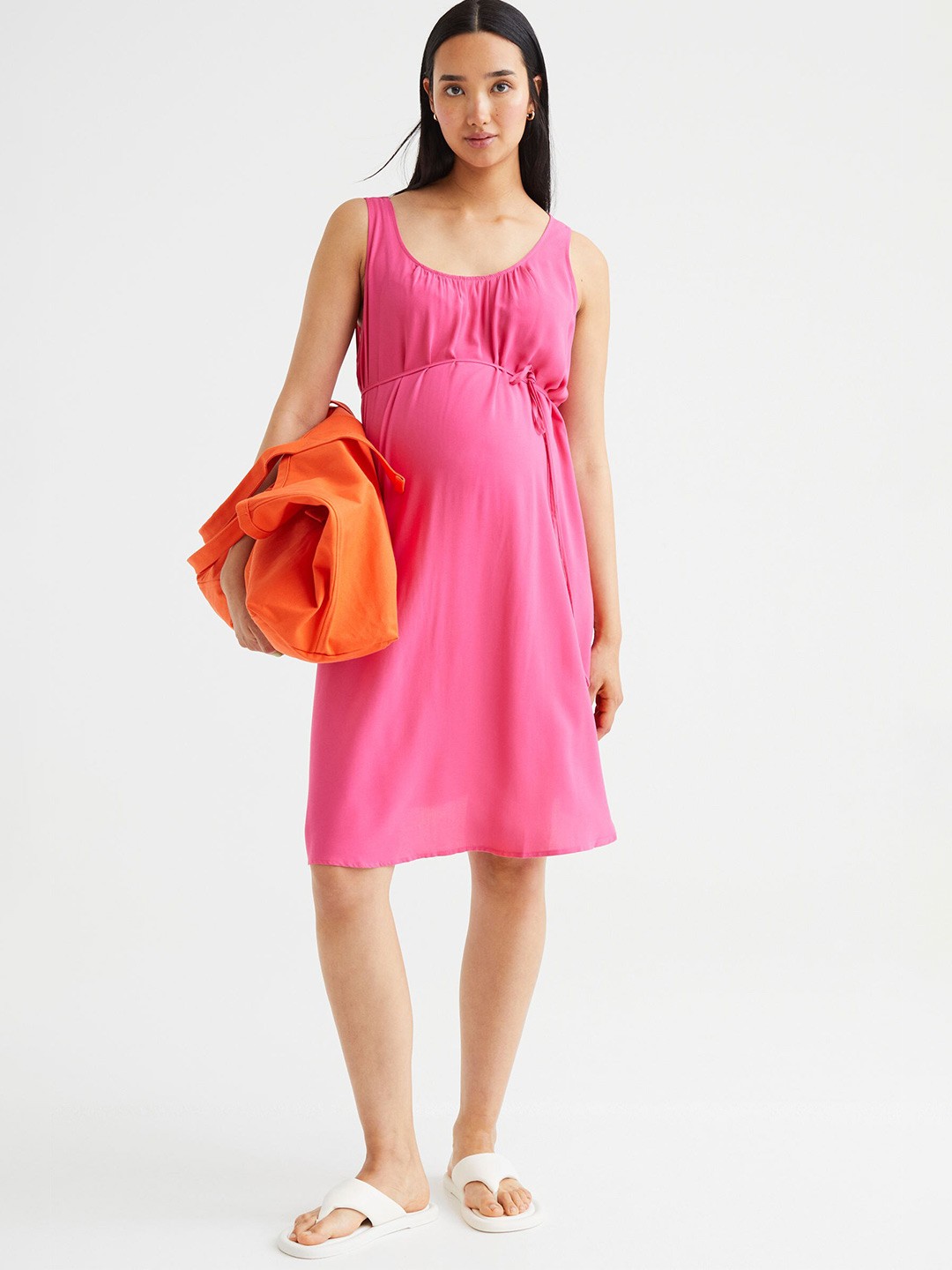 

H&M Women Pink MAMA Low-Backed Dress