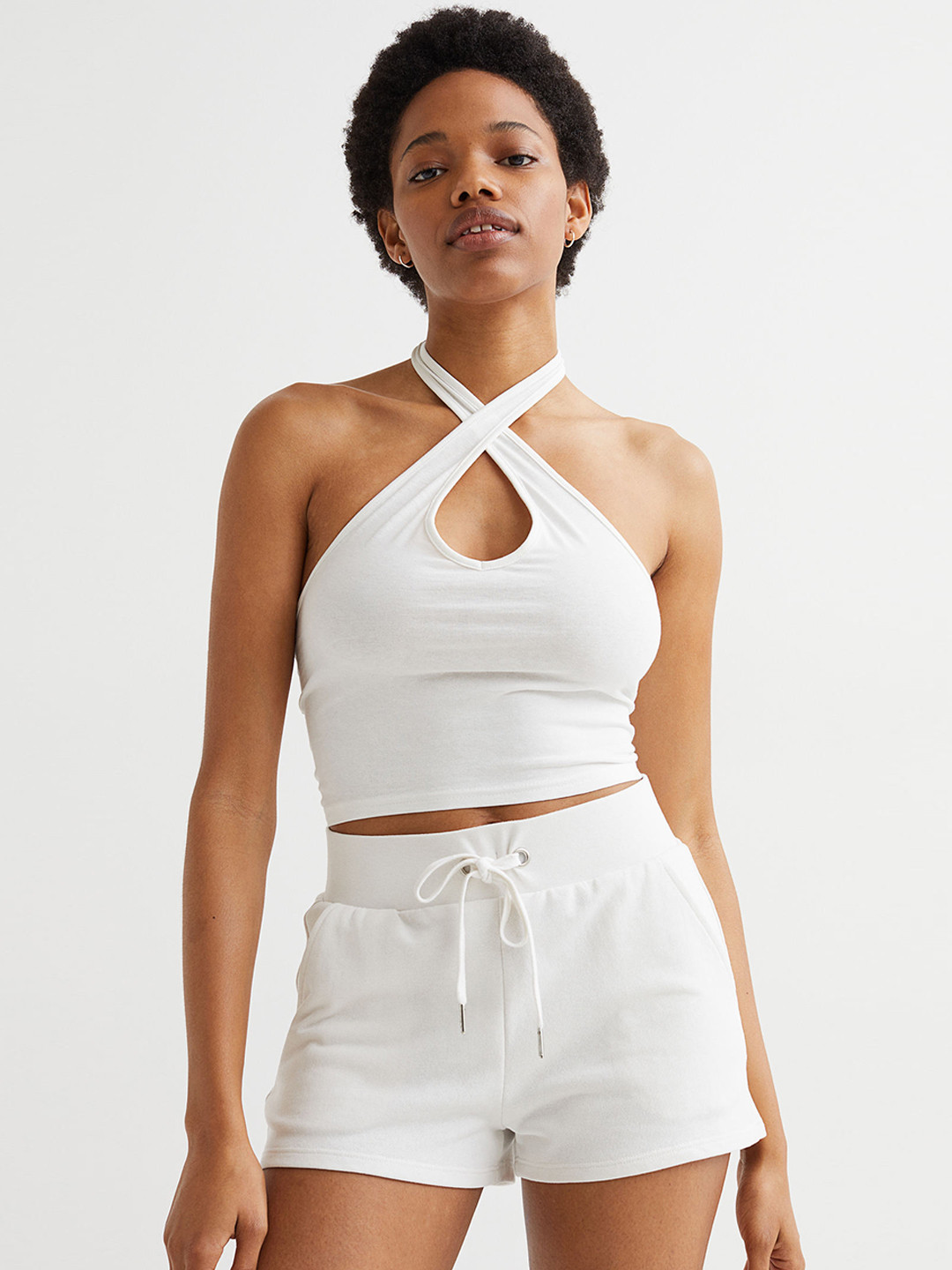

H&M Women White Sweatshorts