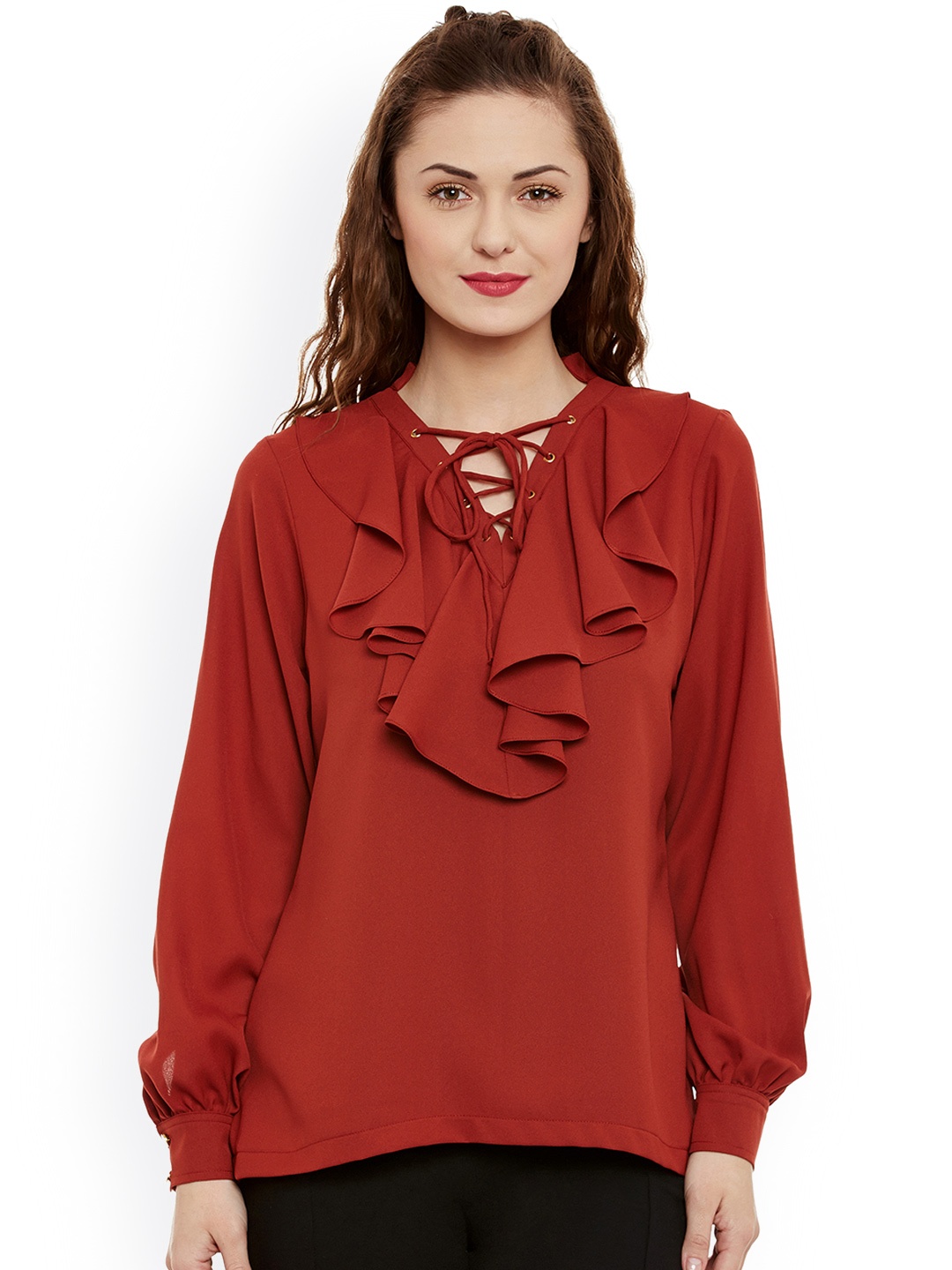 

Miss Chase Women Maroon Solid Top