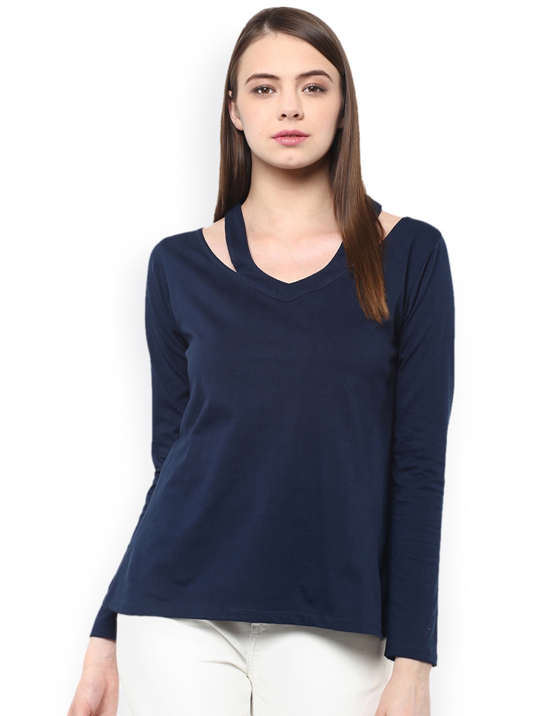 

Miss Chase Women Blue Solid Pure Cotton Top