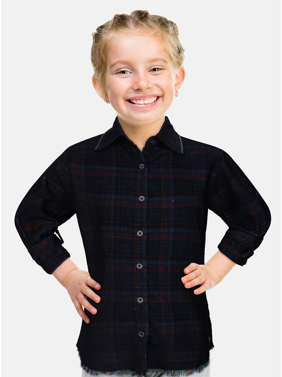 

Gini and Jony Red & Blue Checked Roll-Up Sleeves Shirt Style Top