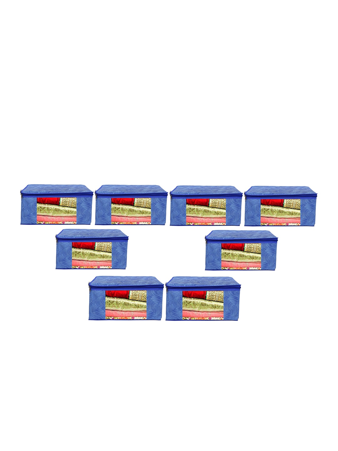 

Home Fresh Blue Set Of 8 Printed Saree Covers