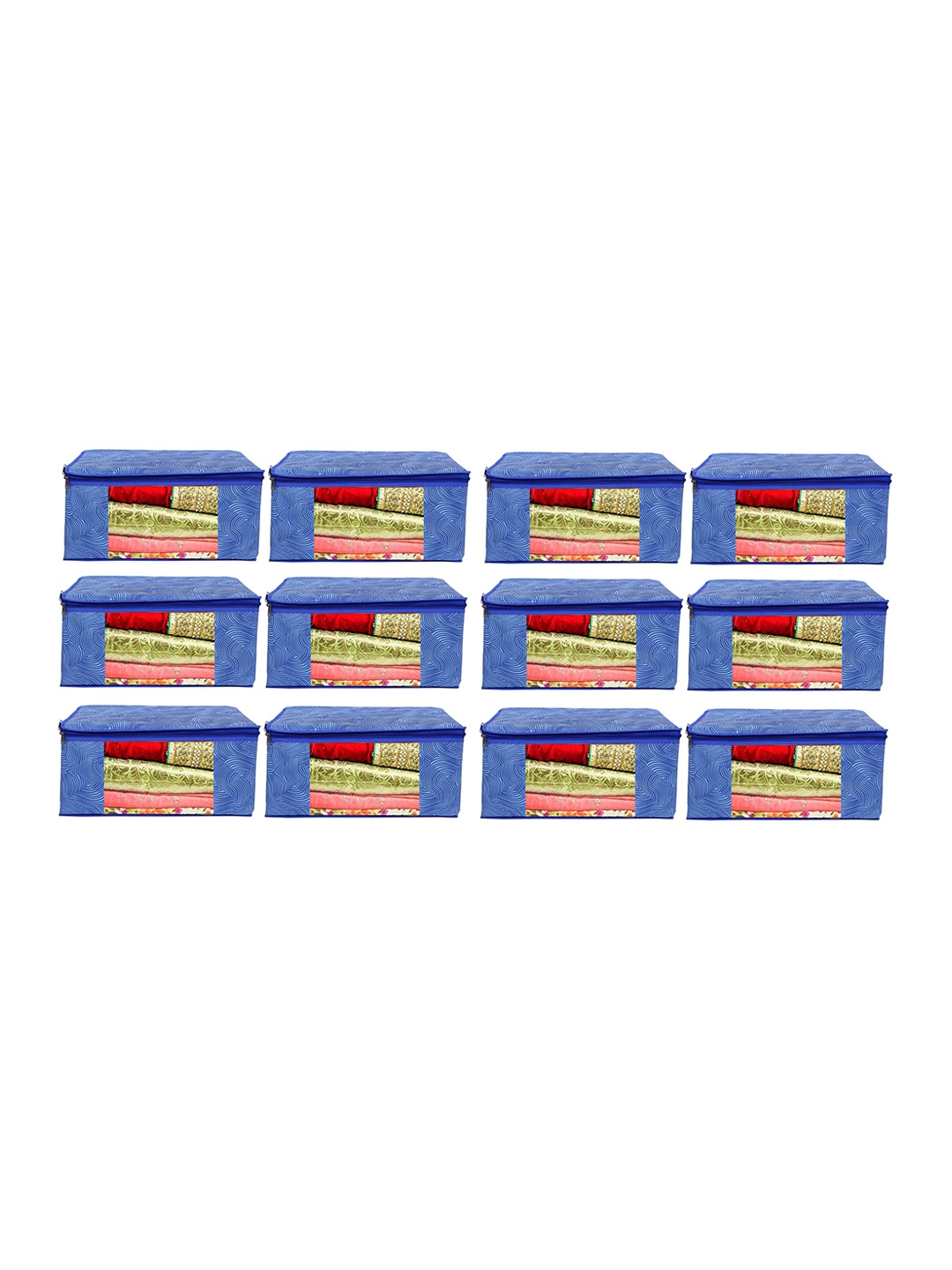 

Home Fresh Pack Of 12 Blue Printed Saree Organisers