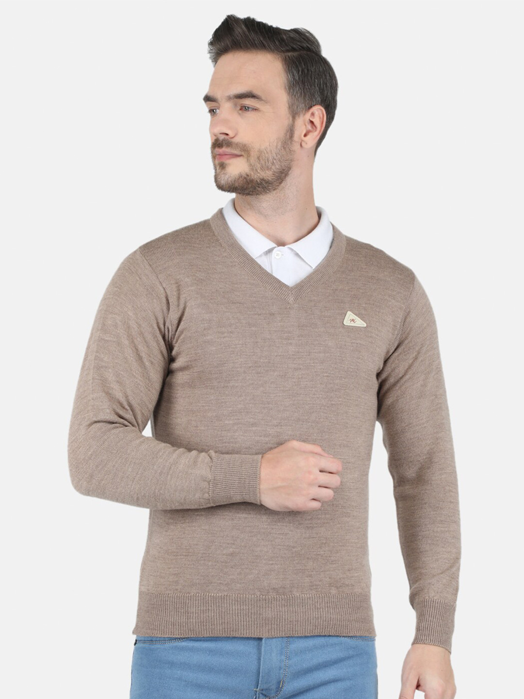

Monte Carlo Men Beige Pure Wool Pullover Sweater